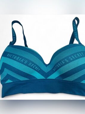 Victoria's Secret Teal & Aqua Striped Push-Up Bra